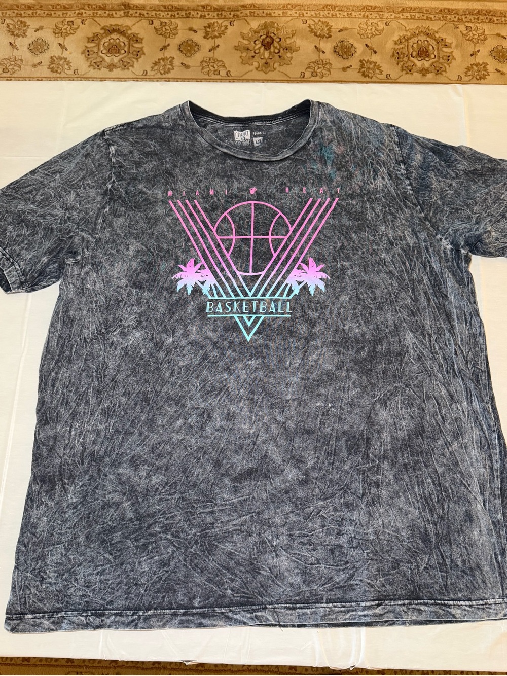 Court Culture Men’s Miami Heat Miami Vice Gray Short Sleeve T Shirt Size XXL